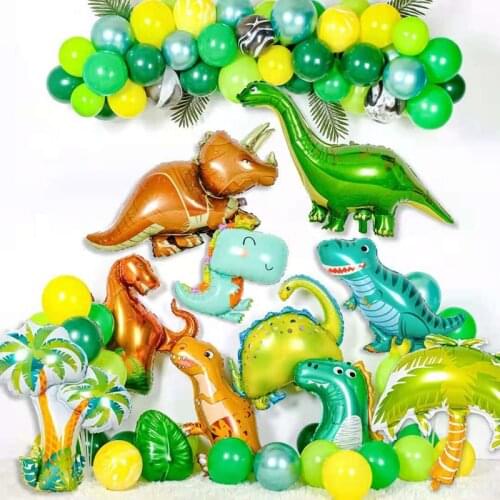Huge Dinosaur Foil Balloons For Jungle Safari Theme Party Kids Toys Boys Birthday Party Baby Shower Decorations Supplies