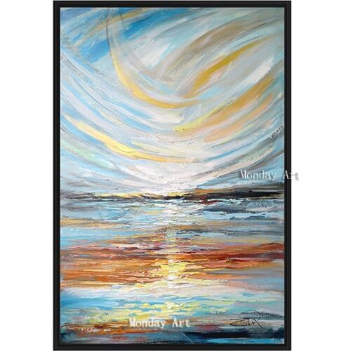 Amazing Coloring Canvas painting pure handpainted oil Painting Picture On Wall Acrylic Ships Sailing Drawing Abstract Gift