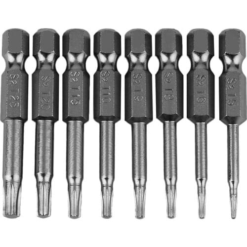 Mini 8Pcs Professional and Practical Magnetic Torx Screwdriver Bits Set Electric Screwdriver 50mm Length Best Tool