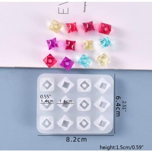 Crystal Epoxy Resin Mold DIY Crafts Jewelry Casting Tool Section Arc Diamond Beads Silicone Mould