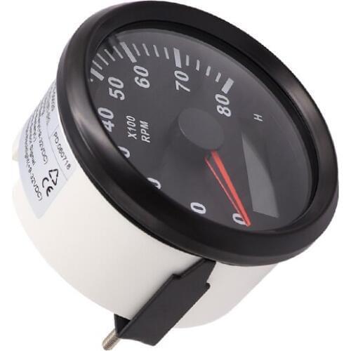 85mm Universal Boat Tachometer Marine Digital 8000RPM Gauge Hour Meter fit Car Auto Motorcycle Red Backlight 8K RPM Meter