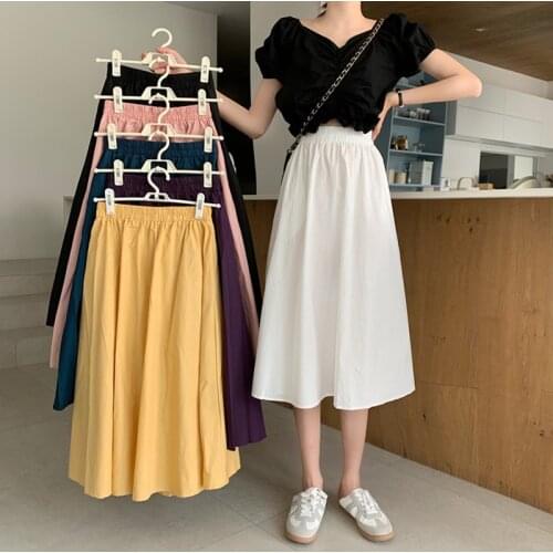 Womens Skirt Vintage Clothes Long Skirts White Harajuku Summer High Waist Streetwear 2021 Fashion flowy Spring Elastic Chiffon