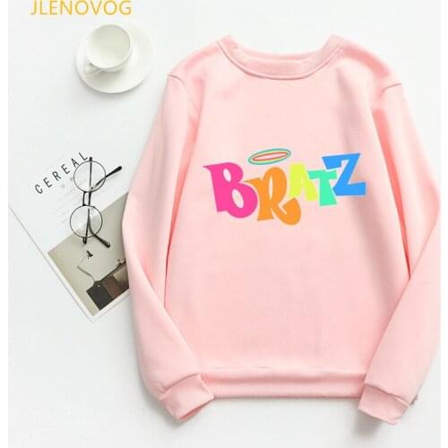 Rainbow bratz hoodies women new arrival 2021 graphic sweatshirt women autumn winter sudadera mujer wholesale streetwear