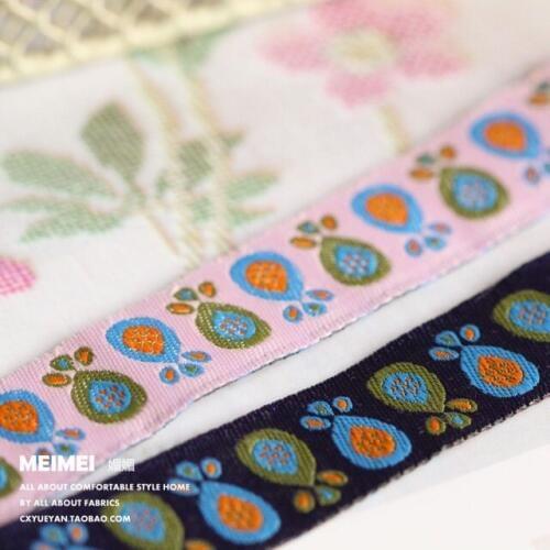 5/8" 16mmX16yards Zakka handmade accessories Jacquard Ribbon Cartoon ribbon laciness with peacock feather