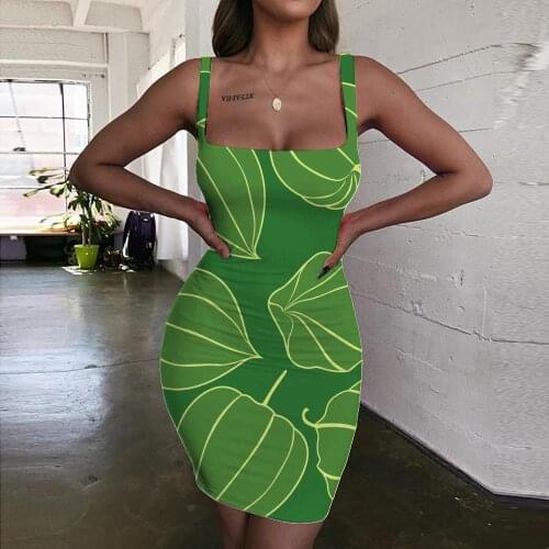 KYKU Food Dresses Women Green Sundress Retro Halter Sleeveless Street Vestido Sexy Womens Clothing Mini Evening Short