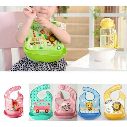 1Pc Baby Bibs Burp Cloths Clothing New Waterproof Silicone Baby Bib Washable Roll Up Crumb Catcher Feeding Accessories