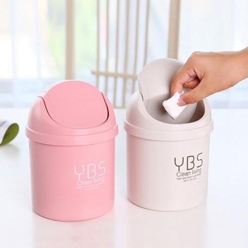 1pcs Mini Small Waste Bin Desktop Garbage Basket Home Table Plastic Office Supplies Trash Can Dustbin Sundries Barrel Box