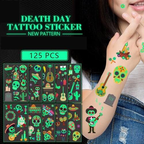 1PC Waterproof Luminous Tattoo Stickers Child Temporary Fake Tattoos Glow Paste on Face Arm Leg for Children Body Sticker Art