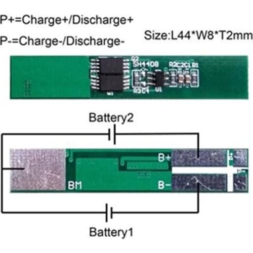 10PCS/LOT 18650 Protection Board 7.4V 2S 5A BMS PCM PCB Battery Protection Board For Li-ion lithium Battery Cell Pack