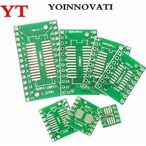 10PCS PCB Board SMD Turn To DIP SOP MSOP SSOP TSSOP SOT23 8 10 14 16 20 24 28 SMT To DIP Adapter Converter Plate