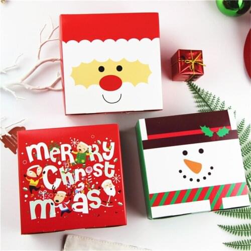 200Pcs/Lot 8 Styles Christmas Handmade DIY Candy Biscuit Packing Box Gift Package Carton Nut Dried Fruit Gift Box Wholesale