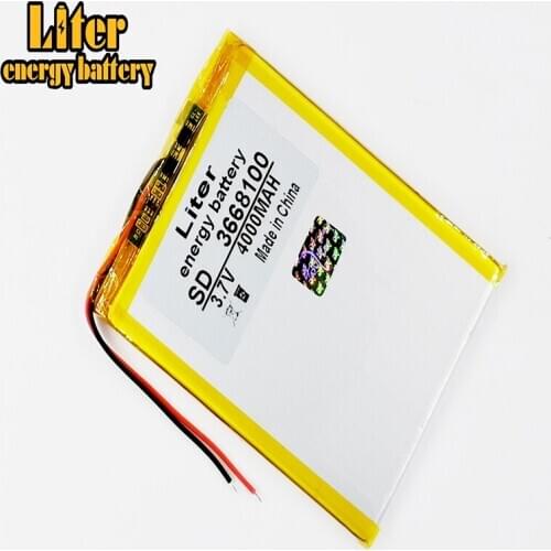 !3.7V 4000mAh 3668100 Polymer Lithium Li-Po Rechargeable Battery For DIY Mp3 MP4 MP5 GPS e