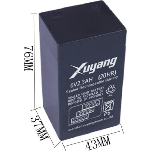 6V 2.3AH lead acid rechargeable battery vrla battery free ship