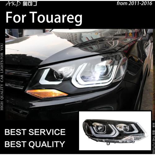 AKD Car Styling for VW Touareg LED Headlight 2011-2015 Touareg LED DRL Hid Option Head Lamp Angel Eye Bi Xenon Beam Accessories
