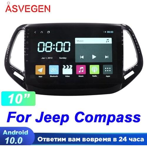 10" Android 10 Car Video Player For Jeep Compass With Carplay Bluetooth Wifi Radio GPS Navigation Auto Multimedia Stereo Player
