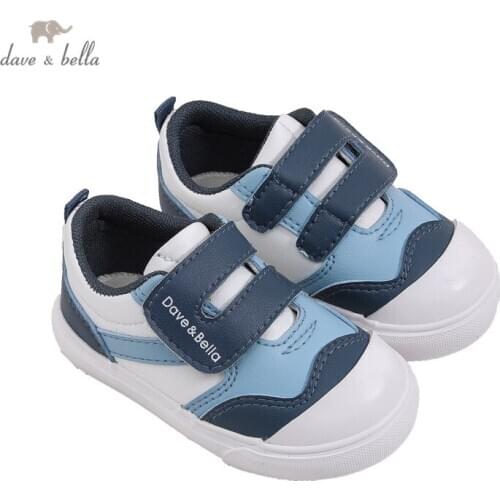 DB17003 Dave Bella spring baby boys fashion patchwork letter shoes new born boy casual shoes
