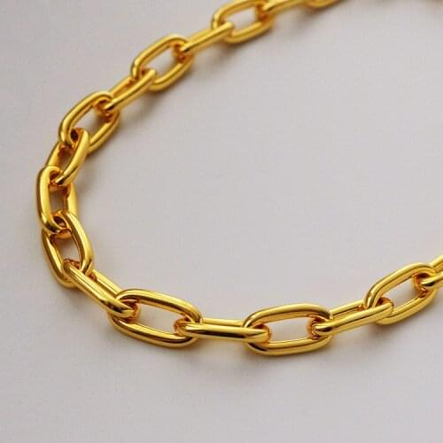 Europe and the United States wind big thick chain gold necklace women plated retro ring neck chain big sense of quality