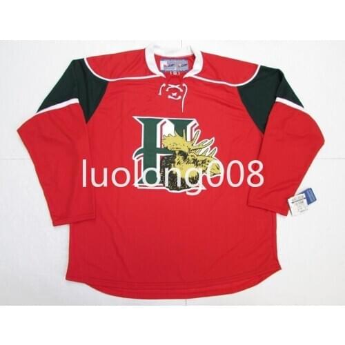 Custom HALIFAX MOOSEHEADS RED Hockey Jersey Embroidery Stitched any number and name Jerseys
