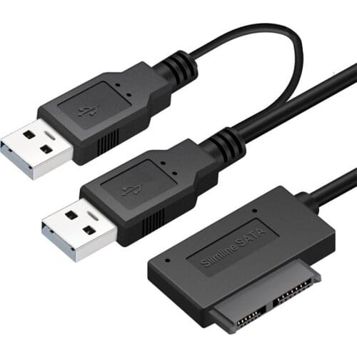 13Pin USB3.0 to Mini Sata II 7+6 Adapter Converter Cable USB 3.0 SATA Hard Drive Cable for Laptop CD/DVD ROM Slimline Drive