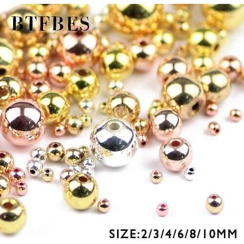 BTFBES Natural Stone beads Rose Gold Hematite beads 2 3 4 6 8 10 mm Round Loose beads for DIY Jewelry Bracelet Necklace Making