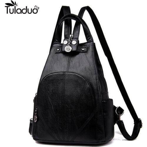 Fashion Women Backpack High Quality Youth Leather Backpacks for Teenage Girls Female School Shoulder Bag Three Colors Bagpack