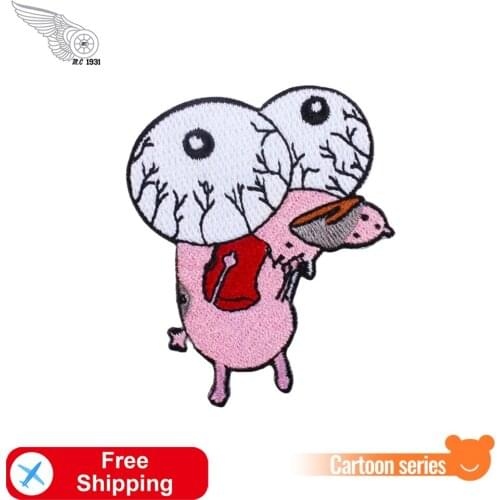 Cartoon Rat Embroidery Iron on or Sew on for Clothing Patches Kids Bag Hats DIY Cute Animal Appliques Wholesale Clothes Badges