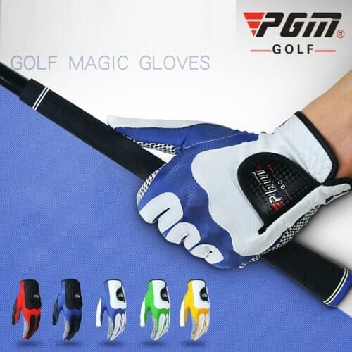 PGM Mens Golf Microfiber Cloth Gloves Left/Right Hand Gloves Breathable Elastic Particles Slip-resistant Golf Accessories