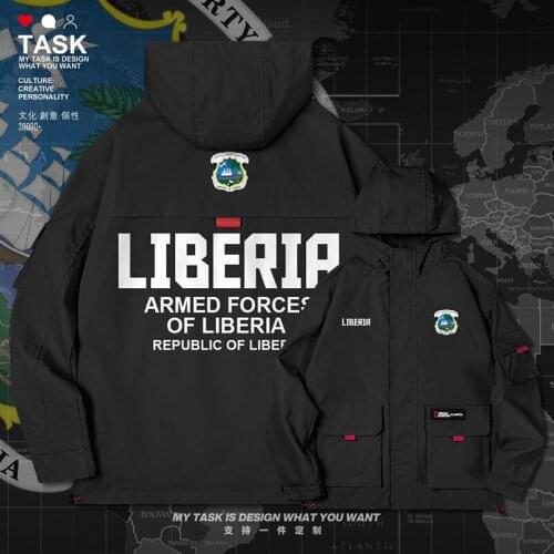 Liberia Liberian LR LBR men jacket hooded Land Force logo army fan new clothing streetwear coat long sleeve top autumn clothes