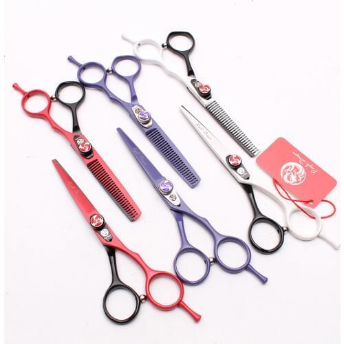 1Pair Z1018 5.5" 16cm Japan 440C Purple Dragon Professional Hairdressing Scissors Cutting Scissors Thinning Shears Hair Clippers
