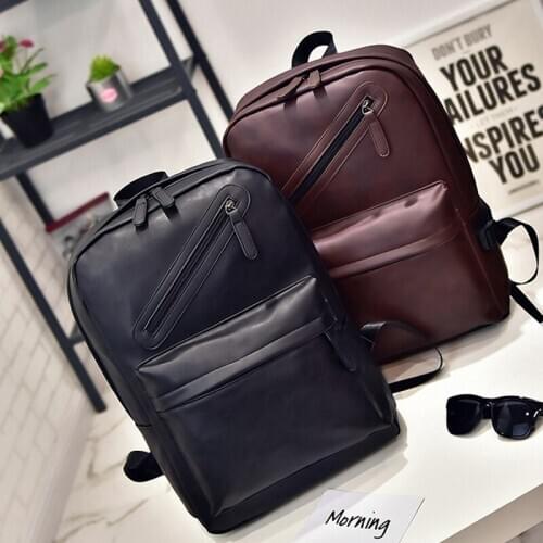 Many Departments Men Backpack Waterproof PU Leather Travel Bag Man Mochila Male Laptop Bags Teenager Backpacks Big Capacity