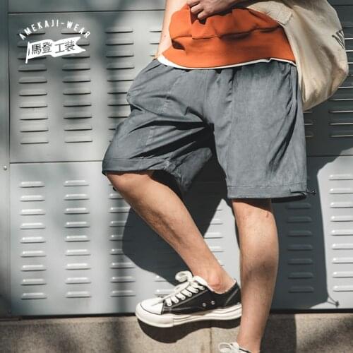 Maden Military Cargo Joggers Shorts Men Loose Work Cotton Bigger Casual Straight Tactical Short Pants Overalls Man Clothing