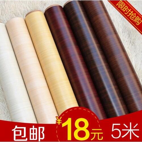 Furniture stickers wood grain pvc wall wallpaper cabinet wardrobe cabinet waterproof kitchen vinyl wallpaper home improvemen