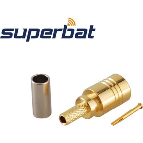 Superbat 10pcs SMB Crimp Plug RF Coaxial Connector for Cable RG174,RG316,LMR100 50ohm