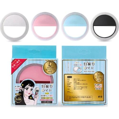 Selfie LED Ring Flash Lumiere Phone Portable LED Mobile Phone Light Clip Lamp For iPhone 6 7 8 X XR PULS All Cell Phone