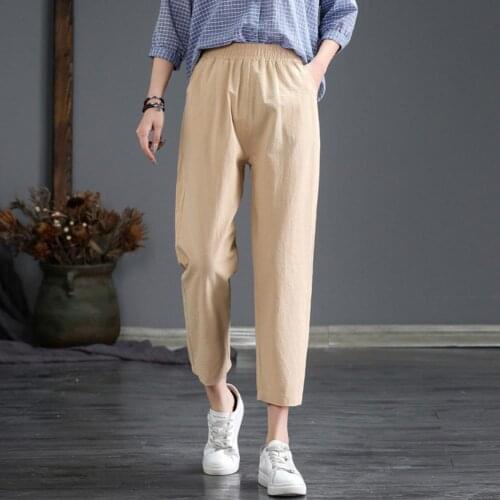 Hot Sale Women fashion Female Trousers Solid Color All-match Exquisite Women Cropped Pants for Daily Wear business Trousers