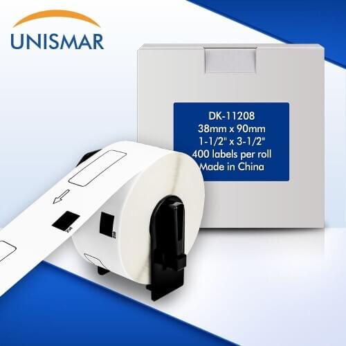 Unismar Labels DK 11208 for Brother QL Label Printer DK-11208 Die Cut Label 38x90mm Address Sticker QL-700 QL500 800 Label Maker