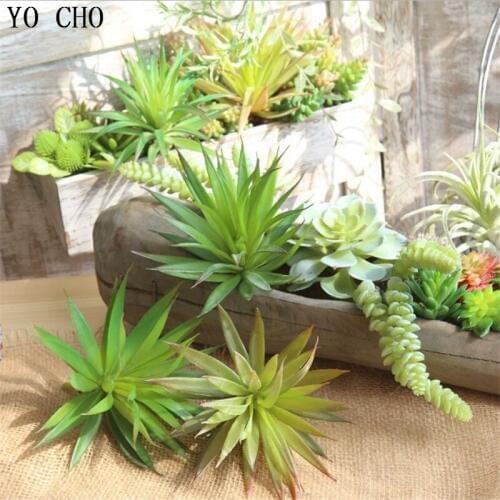 YO CHO 1PC Big Sword Leaves Artificial Succulents Plants Garden Home Decor DIY Fake Flower Plant Christmas Decorations Grass