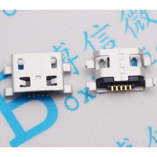 100pcs Micro USB 5pin 0.8mm no side B type Flat mouth without curling side Female Connector For Mobile Phone Mini USB Jack