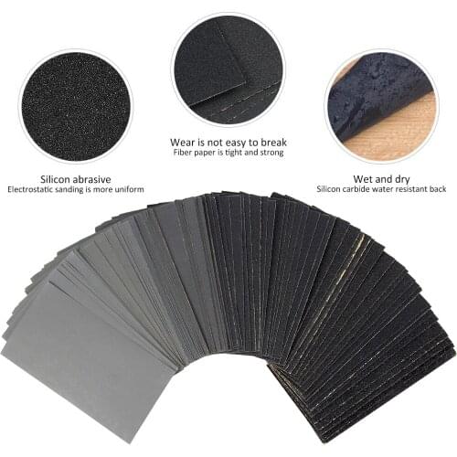 102pcs Sandpaper Set 400 600 3000 800 1000 1200 1500 2000 2500 Grit Sanding Paper Water/Dry Abrasive SandPapers