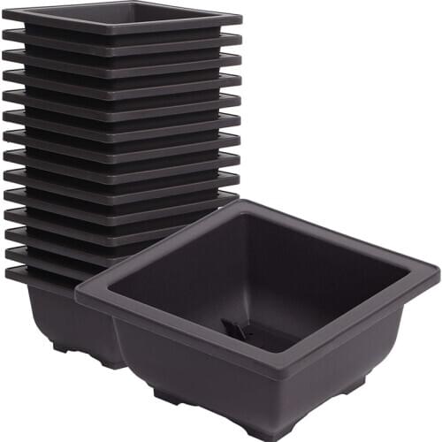 15 PCS 4.7 Inch Flower Pot, Square Plastic Bonsai Training Pot, Flower Succulent Flower Pot Container, for Garden, Interior, Hom