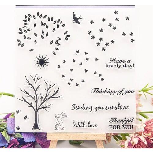 15x15cm Forest rabbit Transparent Clear Stamps Silicone Seals Roller Stamp DIY scrapbooking photo album/Card Making