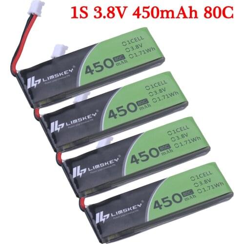 4pcs/lot 450MAH 1S 3.8V 80C/160C HV 4.35V LiPo Battery for RC FPV Drone M80S Tiny7 Beta75S Emax Tinyhawk Snapper7 Drones