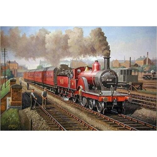 5D Diy Diamond Painting Cross Stitch full Square/Round Diamond Embroidery Mosaic Train picture for room Decor xh10