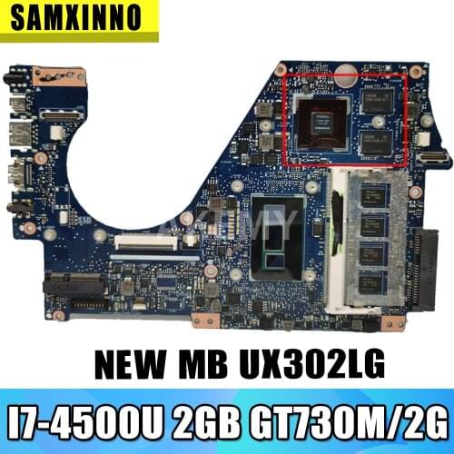 Akemy UX302LG Mainboard For Asus UX302 UX302L UX302LG UX302LN UX302LNB Laptop Motherboard W/ I7-4500U CPU 4GB RAM GT730M/2G