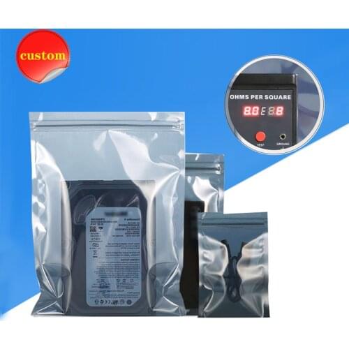 Anti-static Shielding zipper Bag ESD Electronic Supplies Ziplock plastic packaging IC Circuit board chip Protection Accessorie