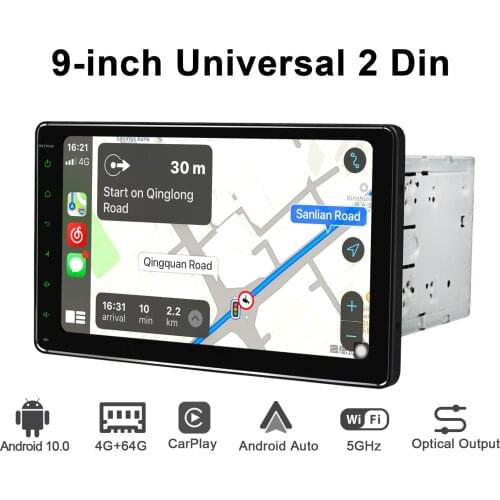 Autoradio Android 10 4GB 64GB Car Radio Stereo Universal Head Unit Multimedia Player Carplay Android Auto With Reversing Camera