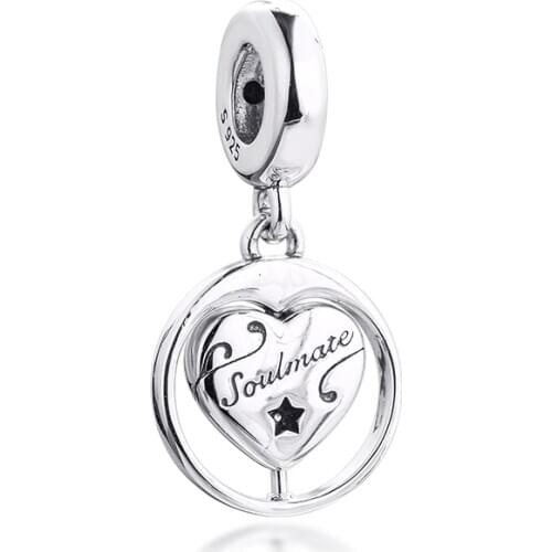 Beads fits for Necklaces Bracelets Spinning Forever & Always Soulmate Charms 100% 925 Sterling-Silver-Jewelry Free Shipping