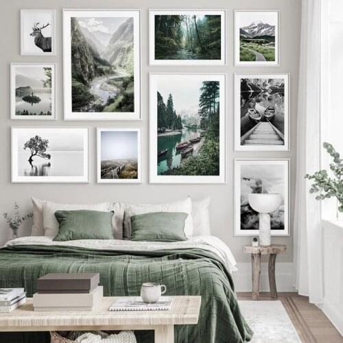 Scenery Pictures Home Decor Nordic Minimalist Posters and Prints Wall Art Nature Mountain Landscape Canvas Painting for Bedroom