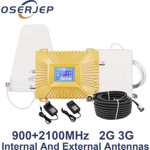 70dB LCD Display GSM 900 3G 2100 mhz Dual Band Repeater GSM 3G UMTS Cell Phone Amplifier 3G WCDMA 2100 Cellular Mobile Booster