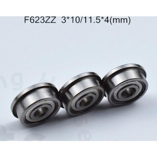 F623ZZ 3*10&11.5*4(mm) 10pieces F623 free shipping bearing ABEC-5 Flange bearings 623 F623 F623Z F623ZZ chrome steel bearingS
